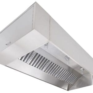 A commercial kitchen hood with no exhaust fans.