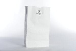 A white paper bag with the disney logo on it.