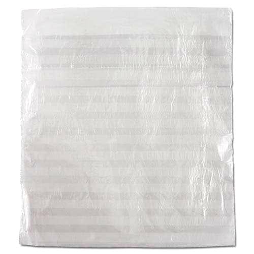 A white plastic bag with many lines on it